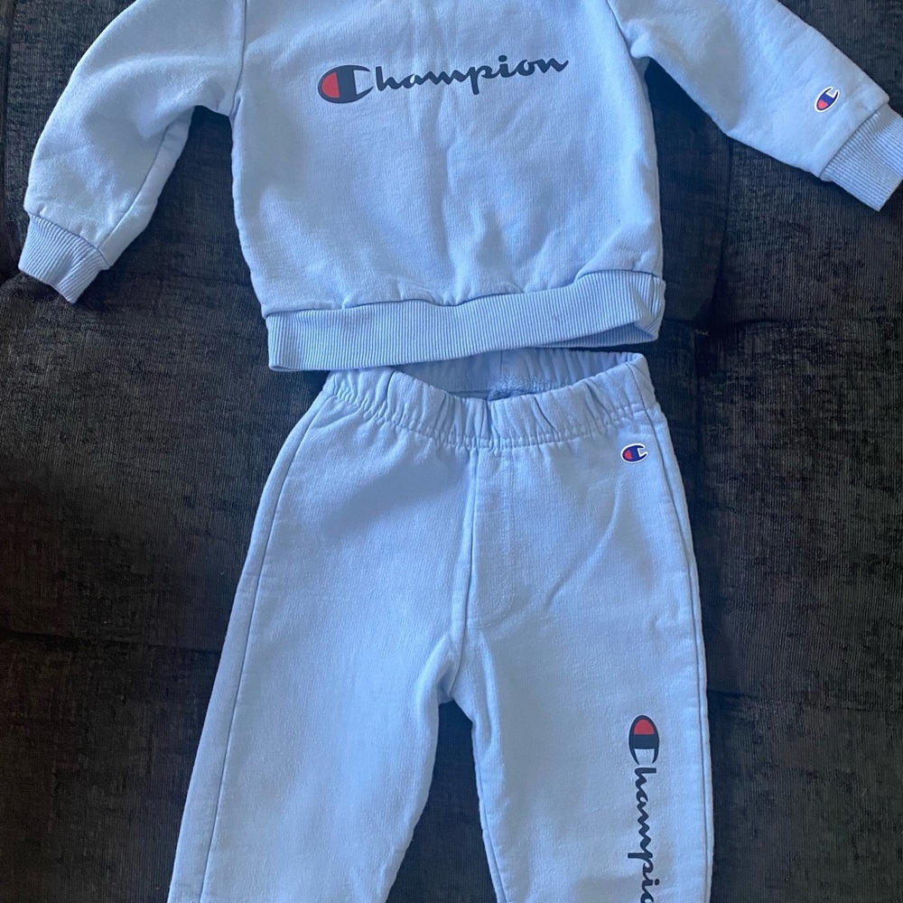 Champion Kids Light Blue Sweatshirt and Joggers Set